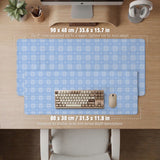 Blue gingham desk mat