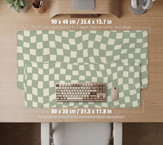 Green checker desk mat