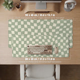 Green checker desk mat