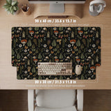 Dark botanical desk mat mousepad