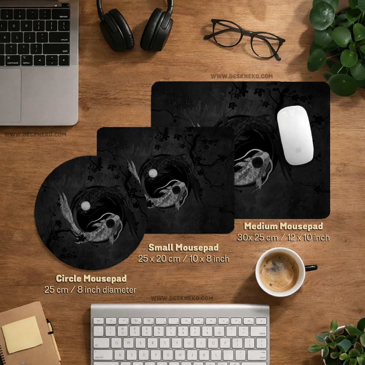Yin yang koi deskmat