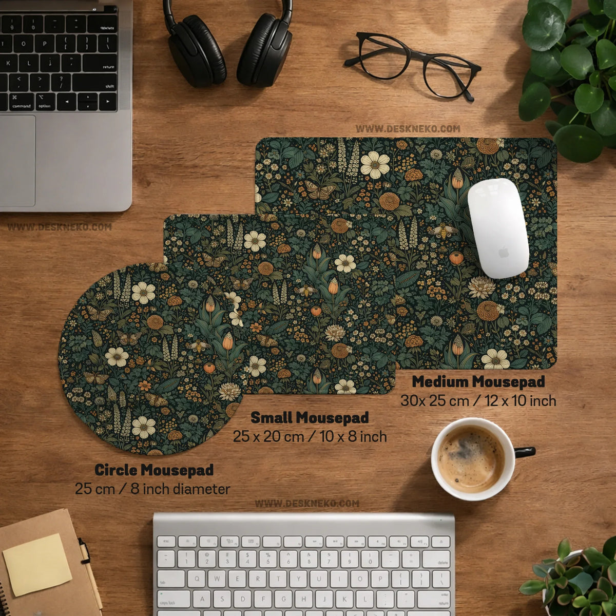 Ergonomic botanical mousepad & wrist rest for cozy desk setup