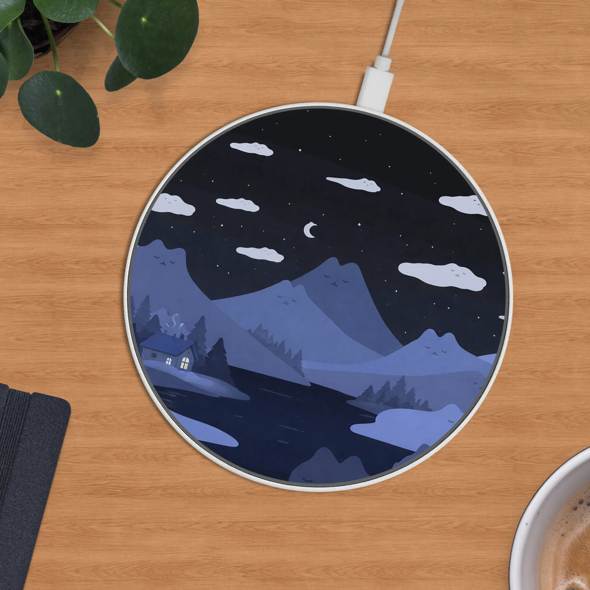Blue Cat Mountain Wireless Charger - Deskneko