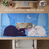 Blue anime aesthetic desk mat mousepad