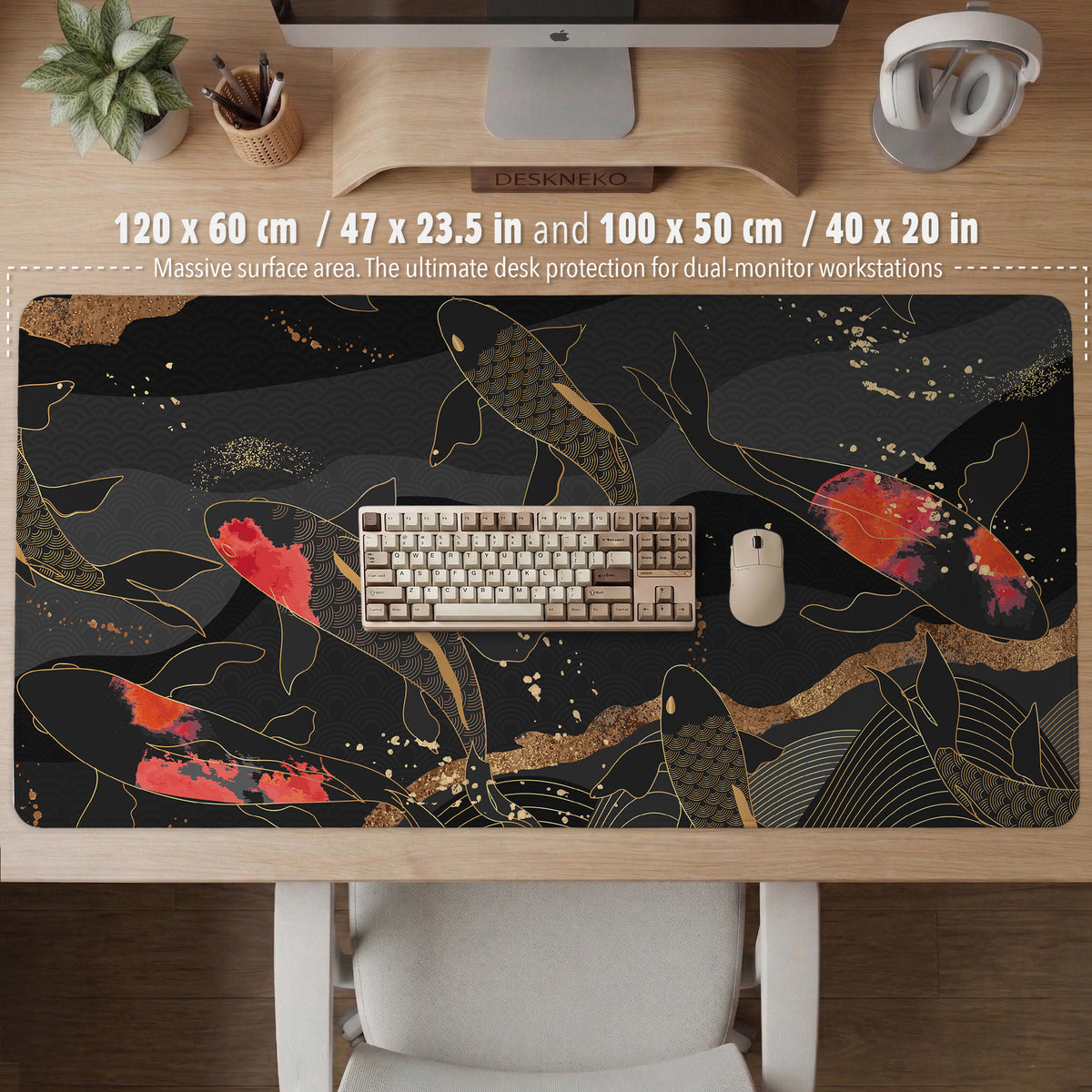 Koi waves desk mat