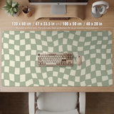 Green checker desk mat