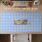 Blue gingham desk mat