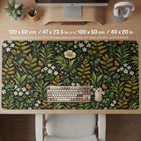 Dark botanical desk mat