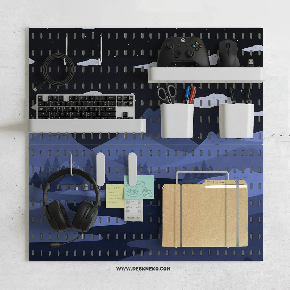 Navy Cat Hills Pegboard Organizer Set with Accessories - Deskneko