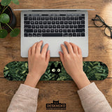 Botanical cat ergonomic mousepad with wrist rest for desk comfort