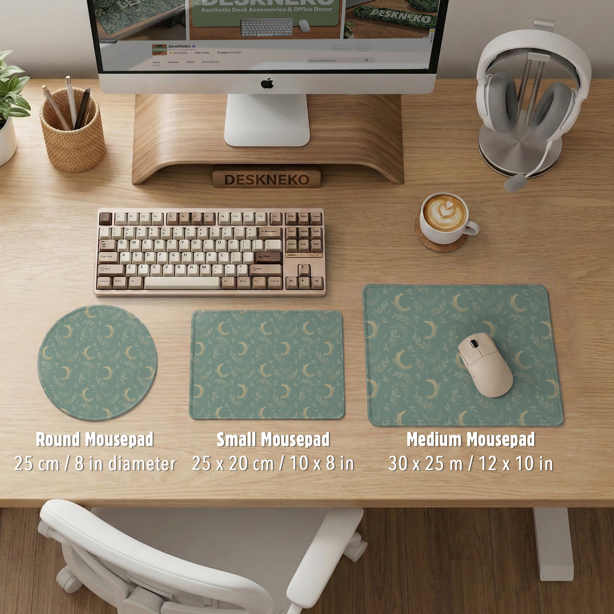 Celestial moon desk mat