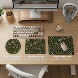 Dark botanical desk mat
