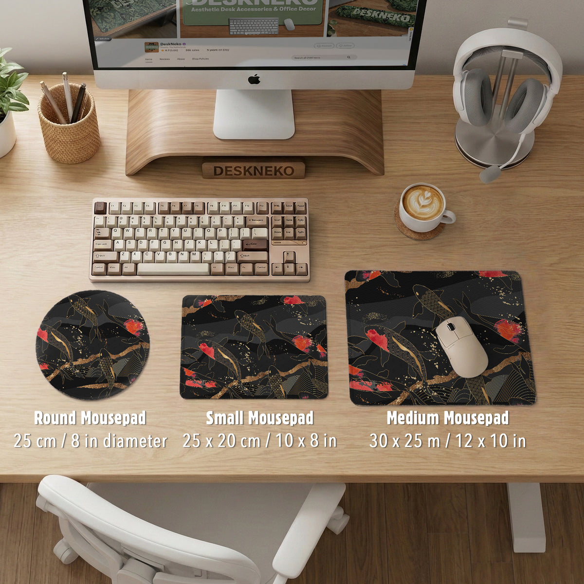 Koi waves desk mat