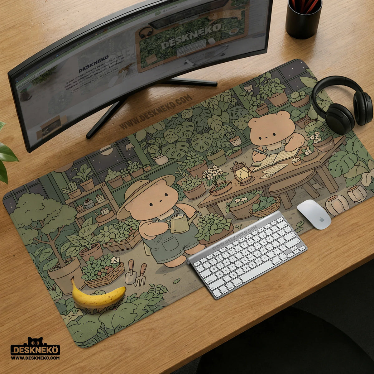 Kawaii bear desk mat XXL extended mousepad for keyboard and desk