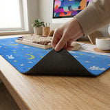 Blue anime aesthetic desk mat mousepad