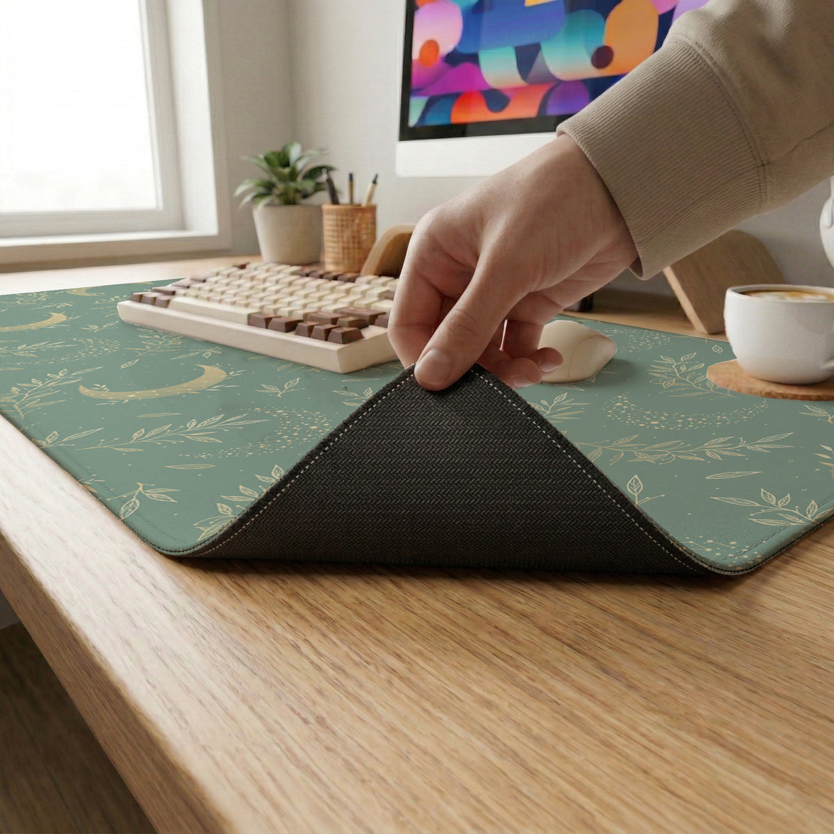 Celestial moon desk mat
