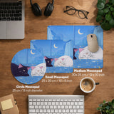 Blue anime aesthetic desk mat mousepad