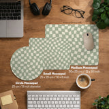 Green checker desk mat