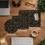 Dark botanical desk mat mousepad