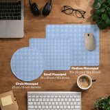 Blue gingham desk mat
