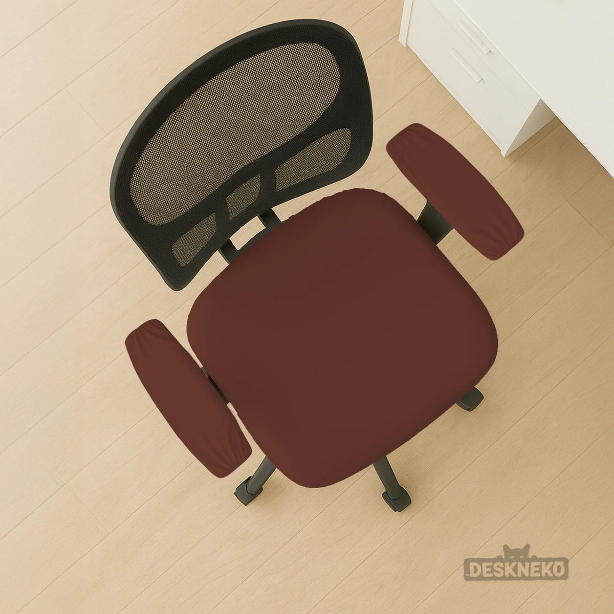 Mahogany brown desk chair cover