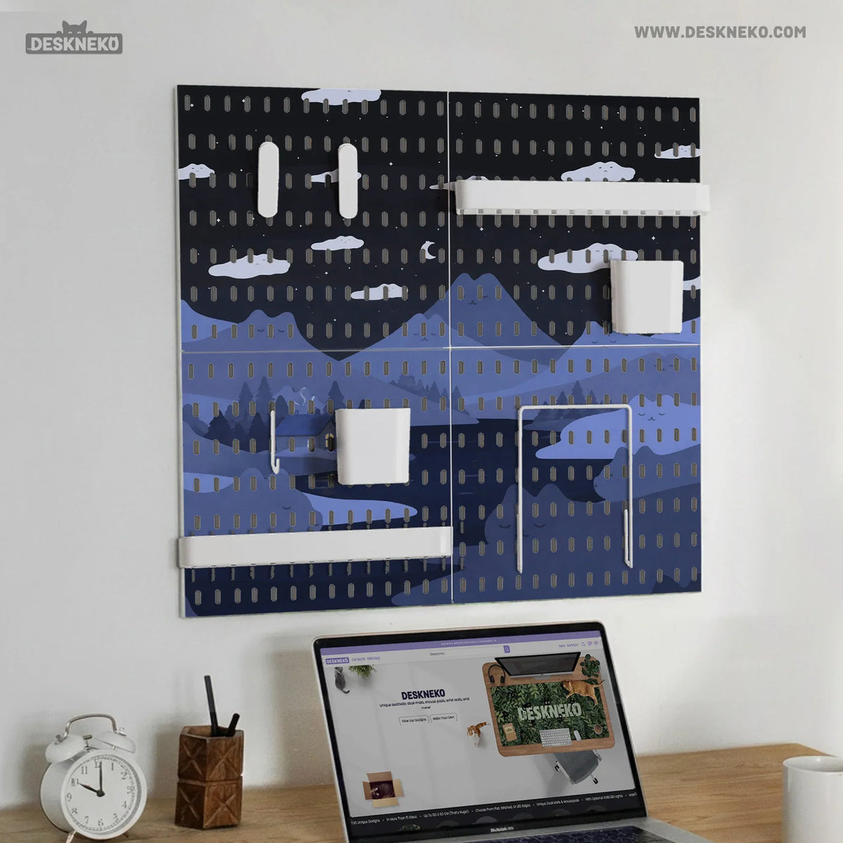 Navy Cat Hills Pegboard Organizer Set with Accessories - Deskneko