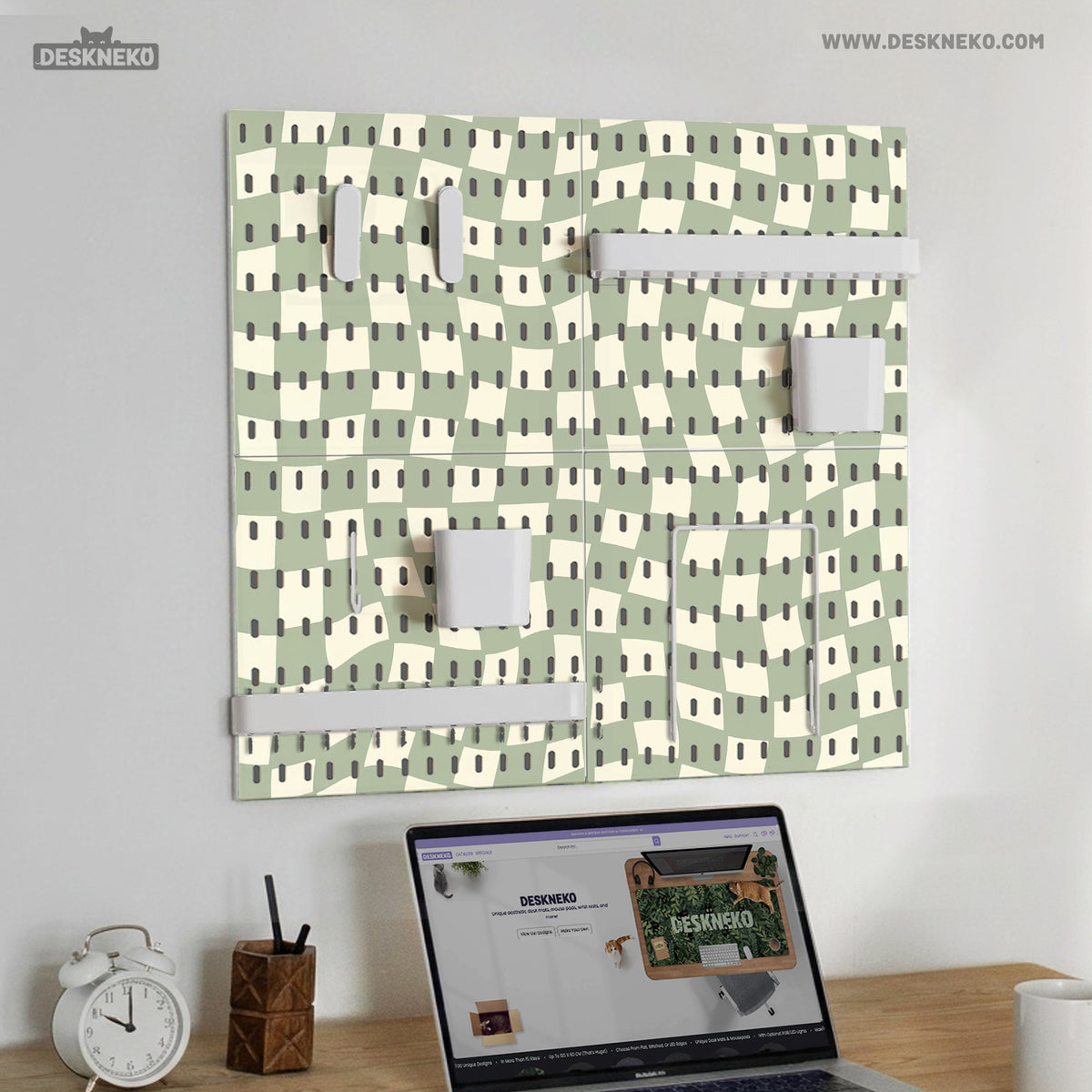 Green checker pegboard