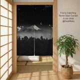 Black mount fuji wall tapestry
