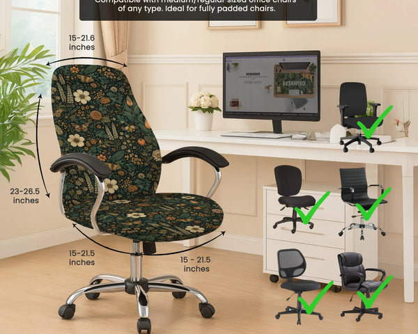 Dark floral chair cover