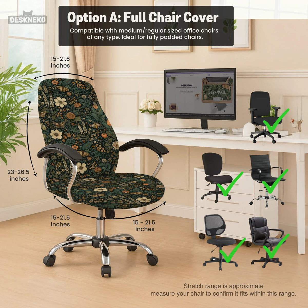 Dark floral chair cover