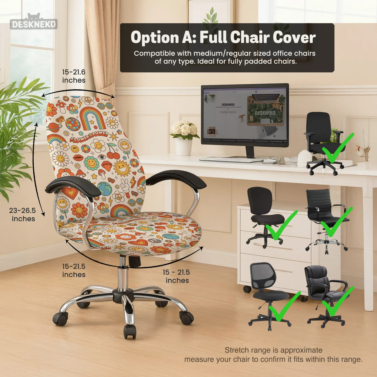 Retro flower chair cover