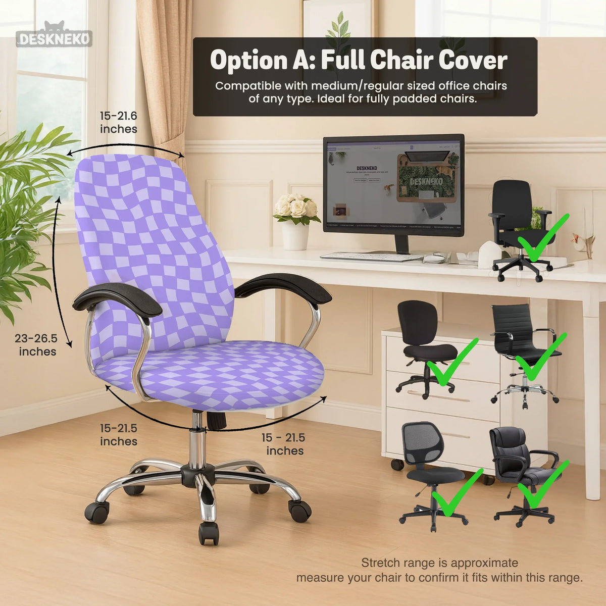 Purple Chair Cover - Deskneko