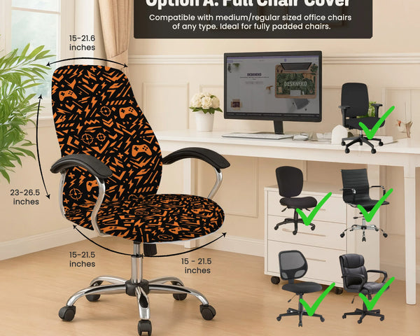 Orange black chair cover
