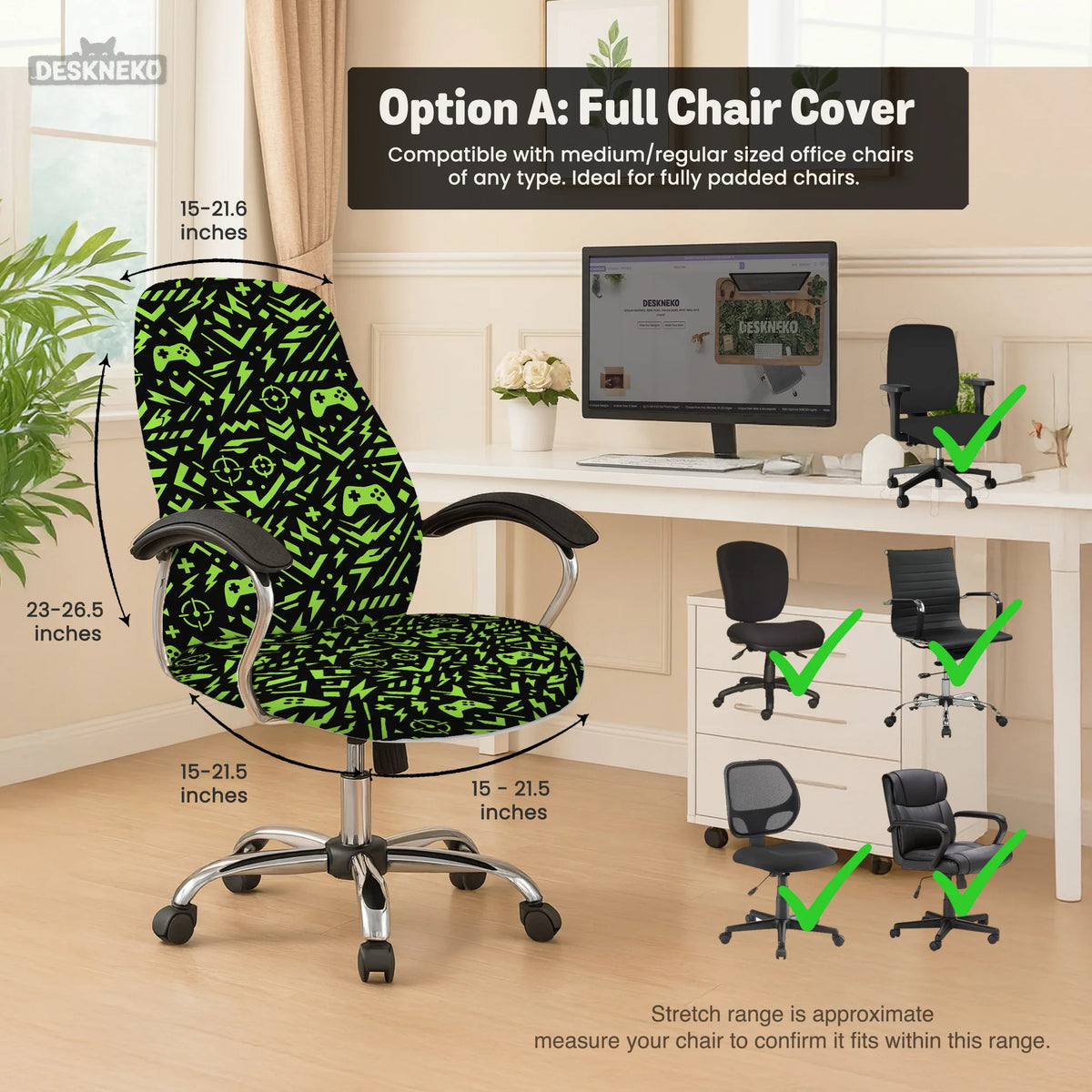 Neon gaming chair cover
