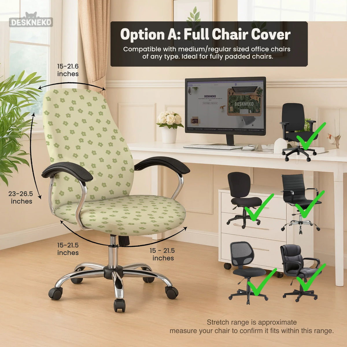 Green floral chair cover