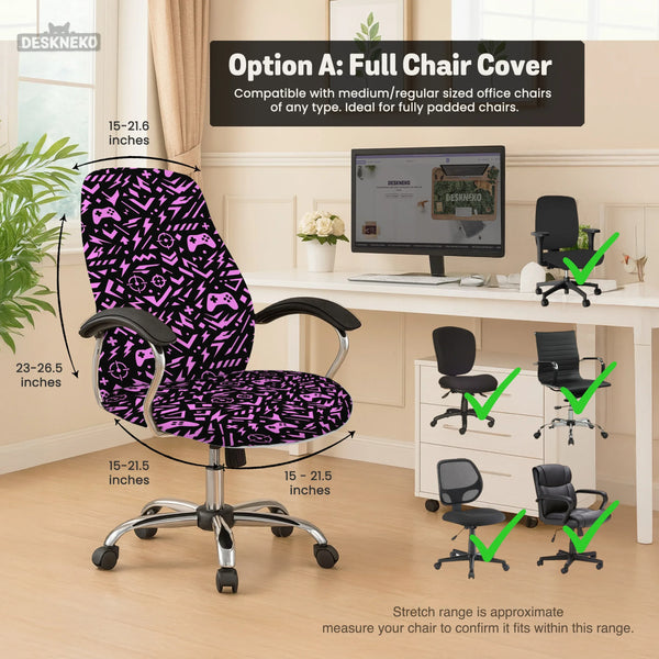 Black & Pink Chair Cover - Deskneko