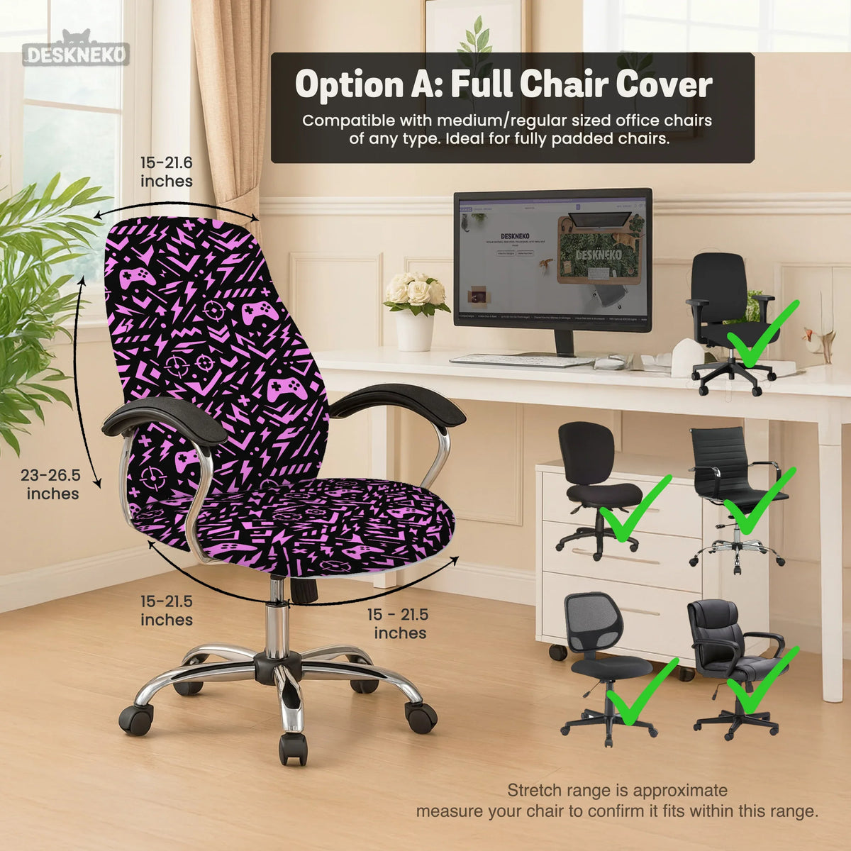Black & pink chair cover