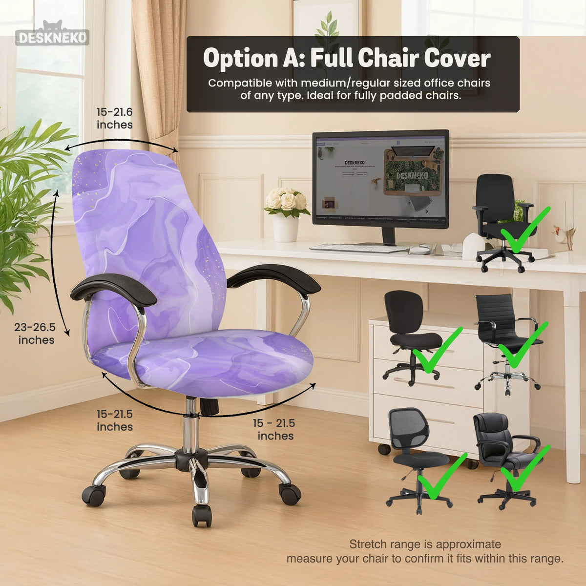 Purple marble chair cover