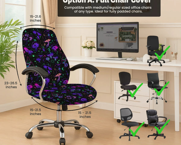 Neon mushrooms chair cover