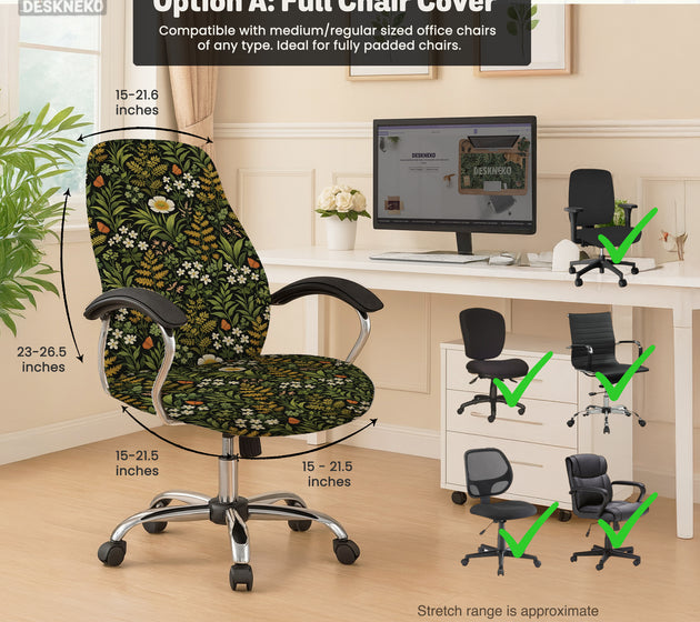 Wildflower garden desk chair cover