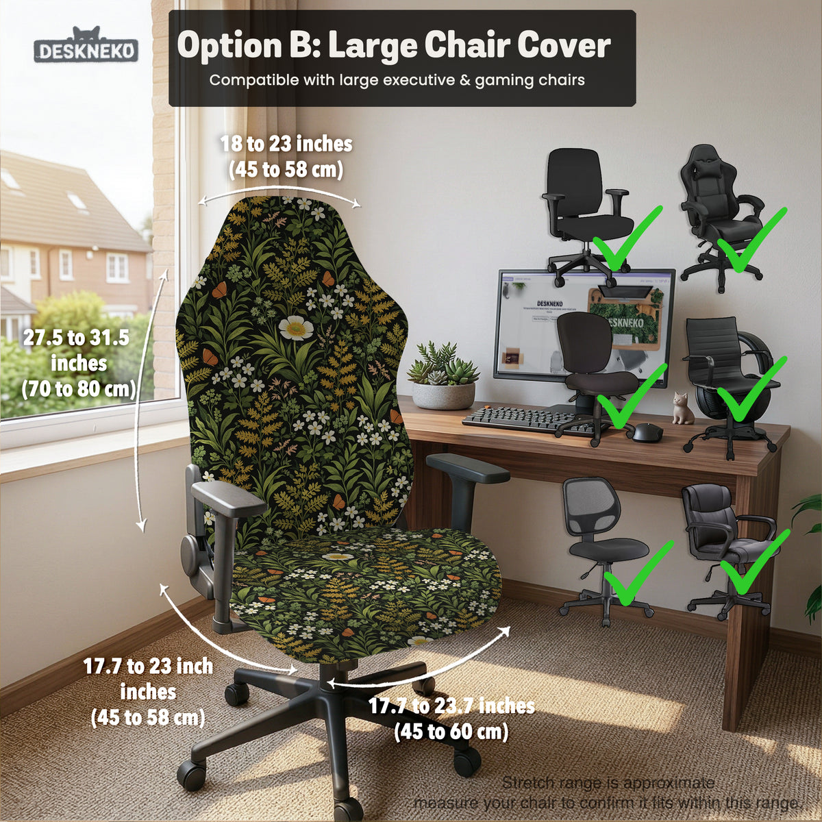Wildflower garden desk chair cover