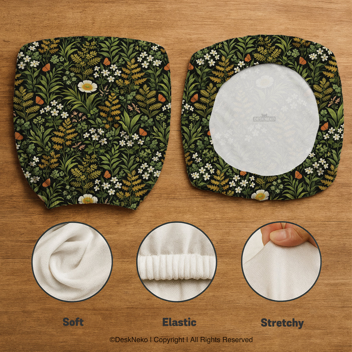 Wildflower garden desk chair cover