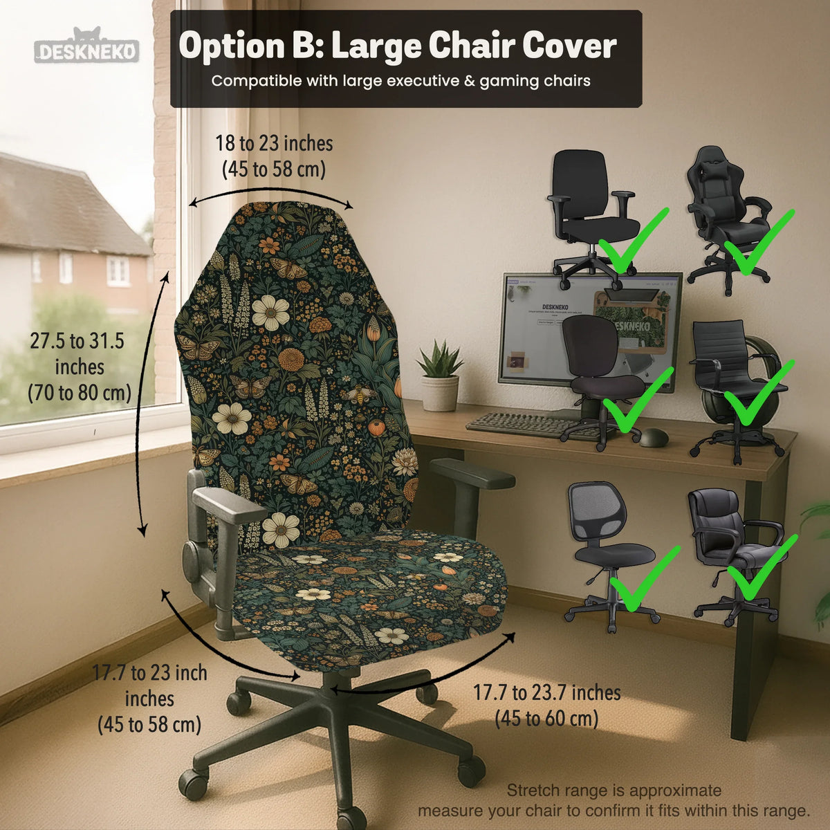 Dark floral chair cover