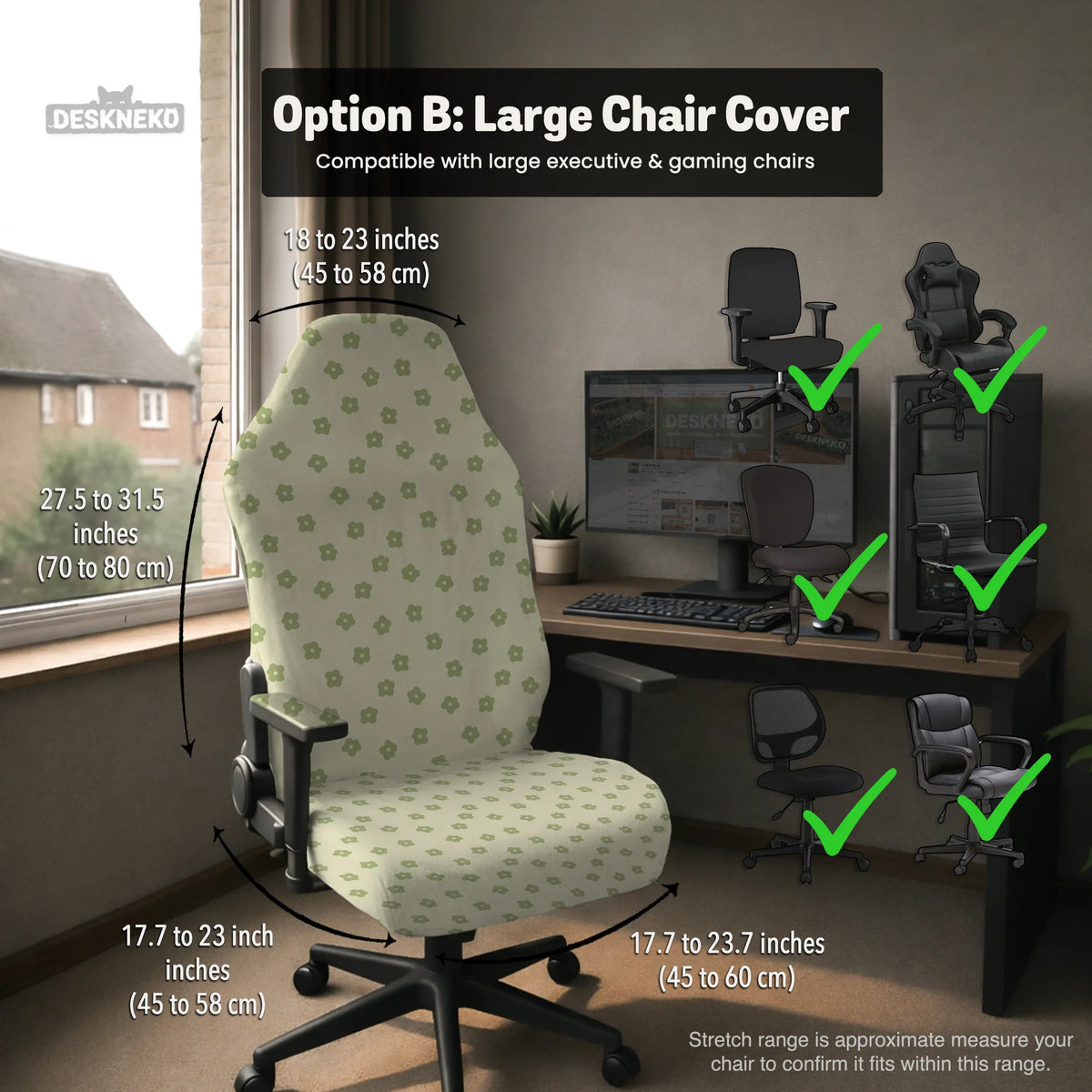 Green floral chair cover