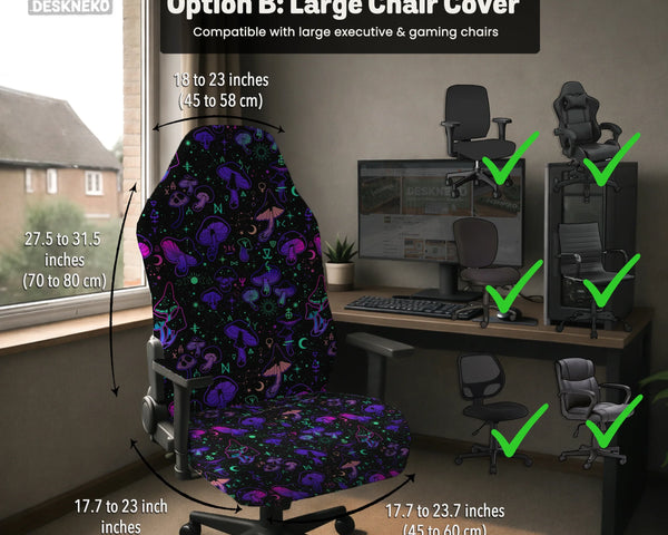 Neon mushrooms chair cover