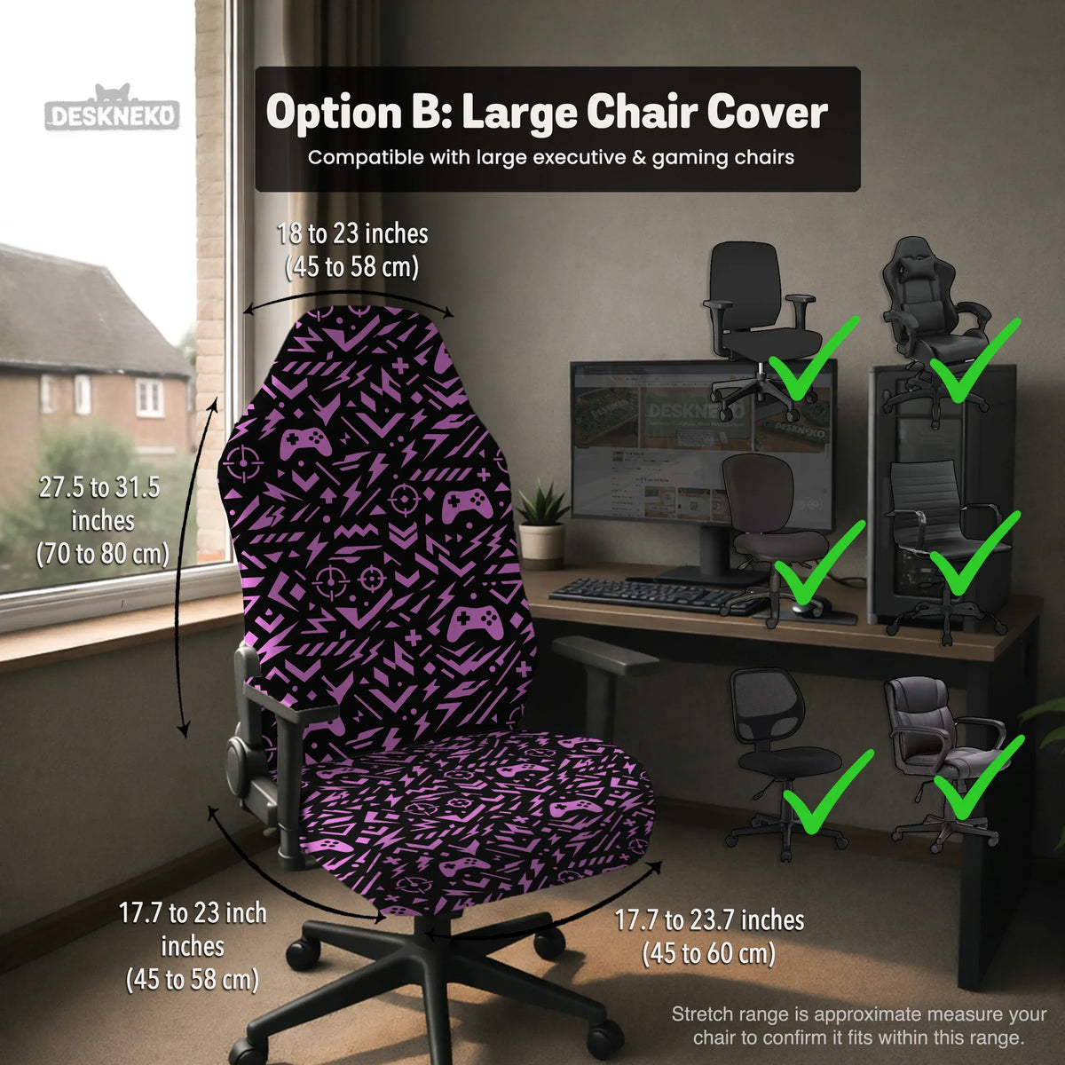 Black & pink chair cover