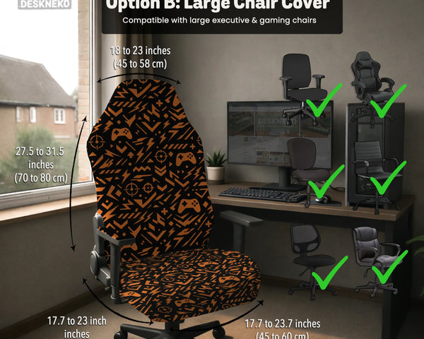 Orange black chair cover