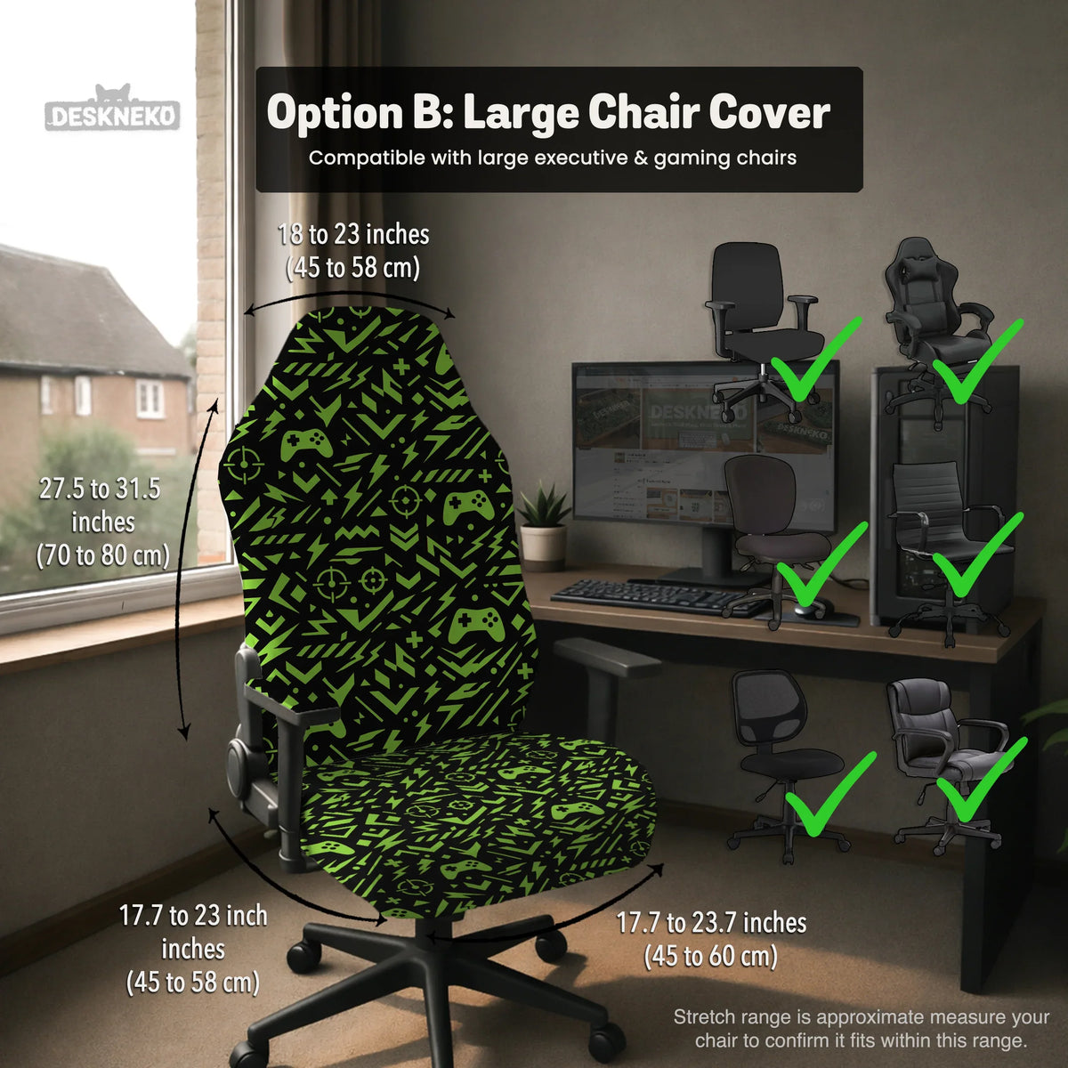 Neon gaming chair cover
