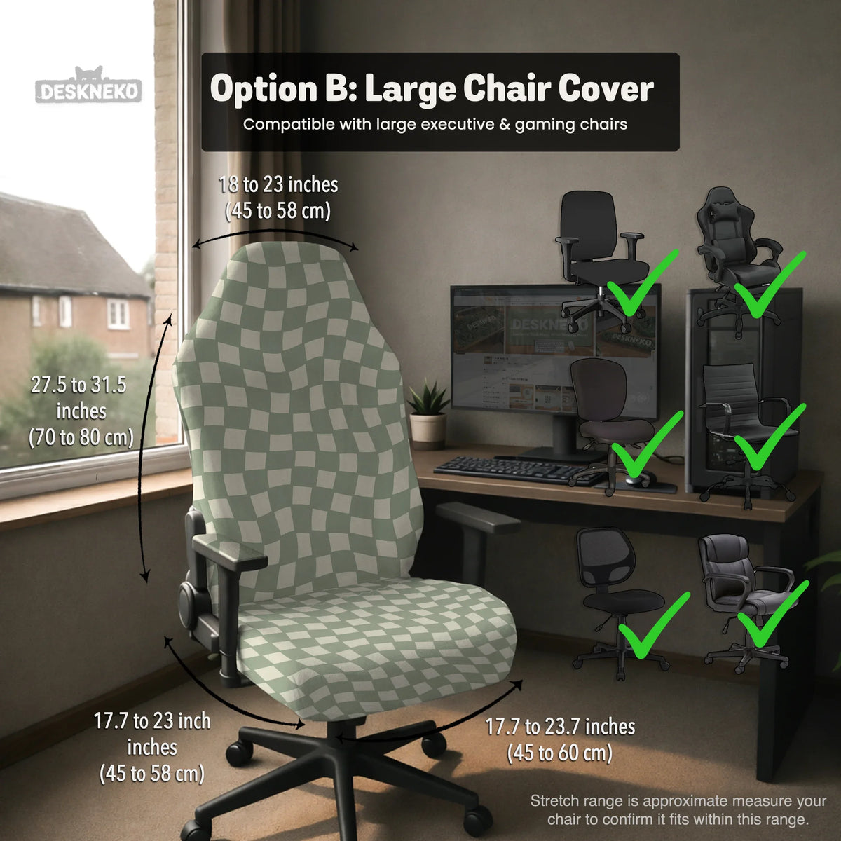 Green checker chair cover