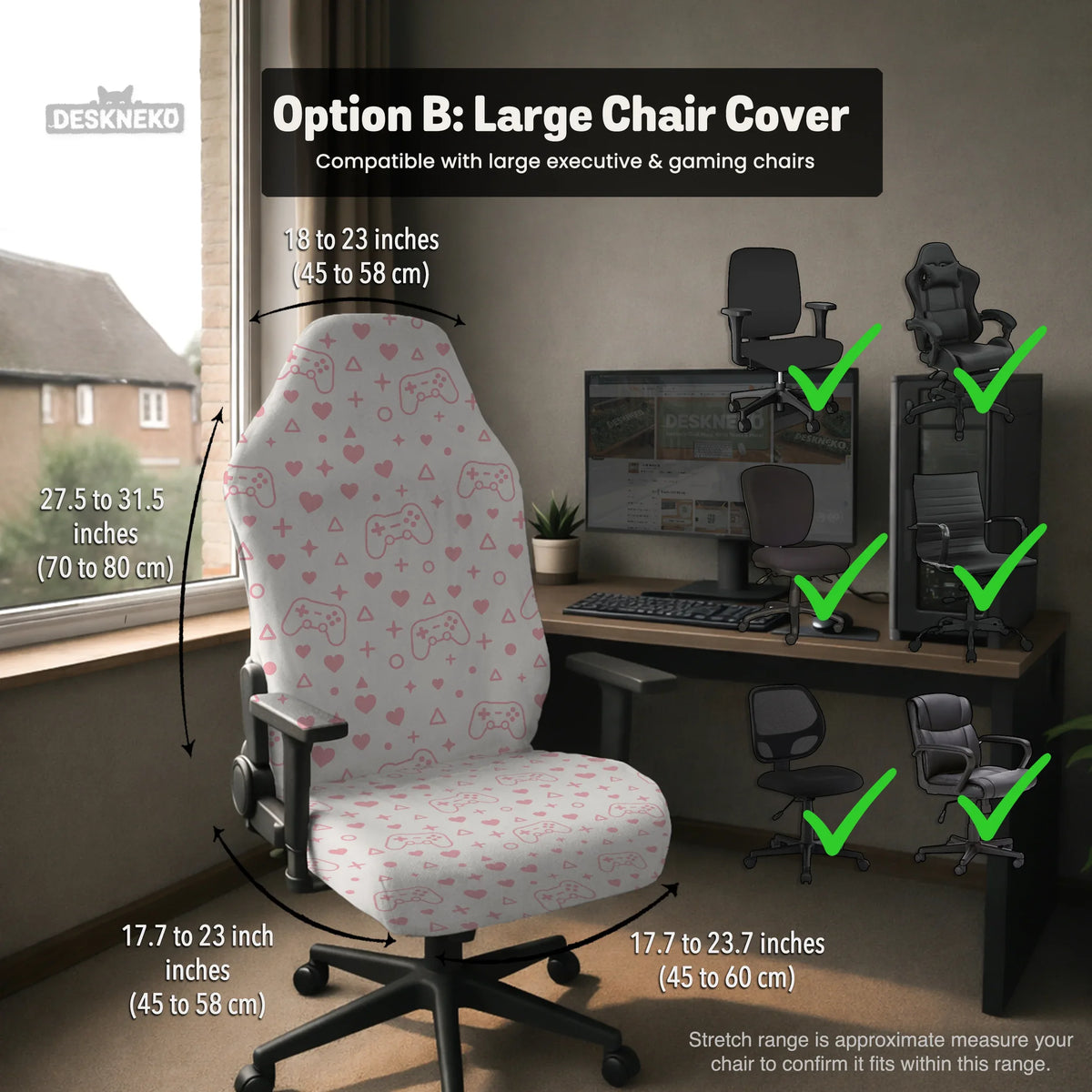 Pink gamer chair cover